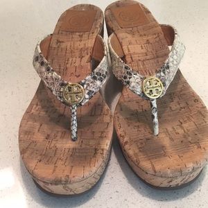 Tory Burch Snakeskin Wedges